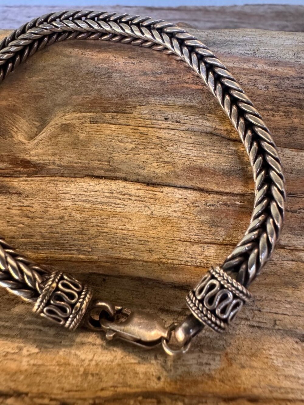 Suarti Bali BA 925 Sterling Silver Thick Foxtail Wheat Bracelet 8” 31g - Picture 2 of 13